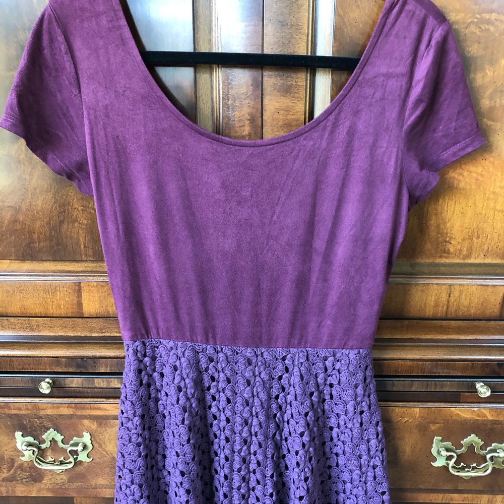 Merlot Faux Suede Dress